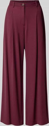 Apricot Wide Fit Stoffhose aus Viskose-Mix mit Bundfalten in Bordeaux, Größe L