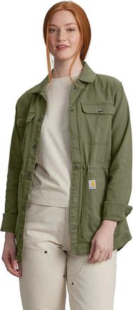Carhartt Work in Progress TENCEL Fiber Series Jacket Womens Dusty Olive Canvas Workwear POSH138