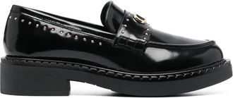 Twin-Set 40mm stud-embellished leather loafers - women - Leather - 35 - Black