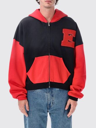 ERL Oversize Cotton Zip Hoodie with Two-Tone Graphic Print