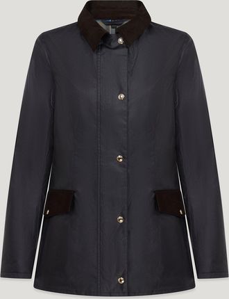 Belstaff Burghley Jacket Womens Waxed Cotton Black Size UK 10