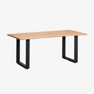 Sklum Mesa De Comedor Rectangular En Madera De Acacia Y Acero (180x90 Cm) Maupi Sklum