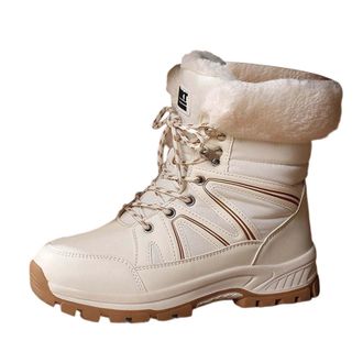 Generic Hiking Boots Men Plus Size Outdoor Winter Shoes Mid Calf Footwear Fleece Lined Warm Cosy Snow Boot Waterproof Trekking Boots