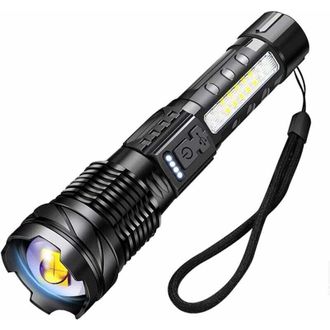 OEM Linterna Led Ultra Potente A76 De 20000 L&uacute;menes, Recargable Por Usb, Con 7 Modos, Linterna T&aacute;ctica Con Clip Para Camping, Senderismo Y Emergencias [cl