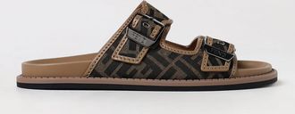 Fendi Sandalo Feel Fendi in misto cotone jacquard e pelle