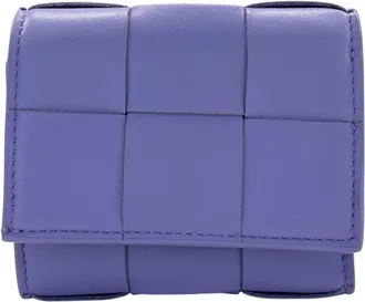 Bottega Veneta Purple Leather Wallet (Tri-Fold) (Pre-Owned)