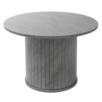 ML Design Mesa de centro redonda con tablero sobresaliente &Oslash;60 x 40 cm gris