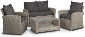 VonHaus 4 Seater Rattan Garden Sofa Set