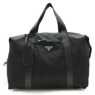 Prada Black Nero Nylon Leather Boston Bag (Pre-Owned)