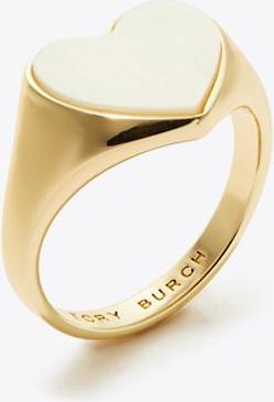 Tory Burch Womens Heart Signet Ring, size 5
