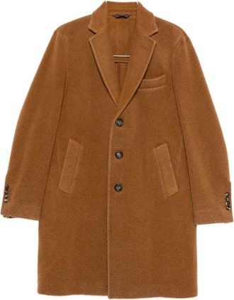 Circolo 1901 Tailored Brown Overcoat With Classic Notch Lapels