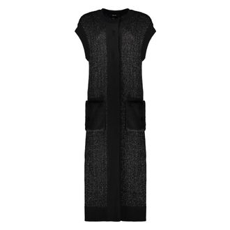 Herno Lange Mouwloze Cardigan - Dames - Vesten - Zwart - M - Katoen - Truien & Vesten