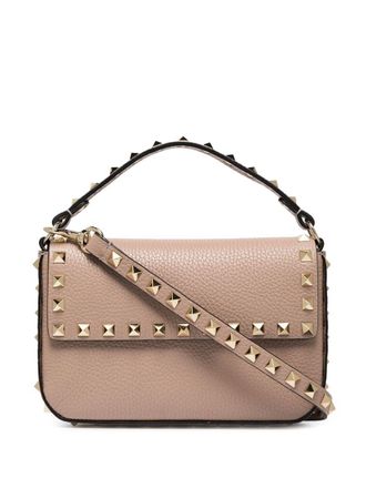 Valentino Garavani Rockstud top-handle mini bag - women - Calf Leather/Viscose/Metal/Calf Leather/Zamak - One Size - Neutrals