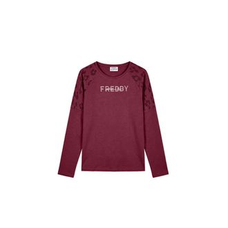 Freddy T-shirt Donna Manica Lunga Inserti Leopardati