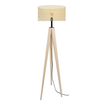 Tosel Lámpara de pie metal natural y amarillo