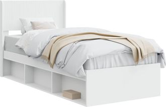 vidaXL Estructura De Cama Con Almacenamiento Y Cabecero Blanco Vidaxl