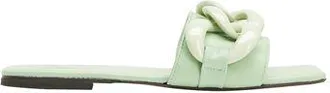 8 by YOOX CHAIN DETAIL FLAT LEATHER SANDALS