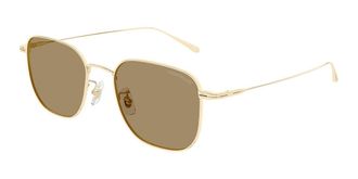 Montblanc MB0477SA Asian Fit 002 Mens Sunglasses Gold Size 54