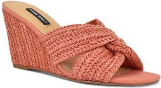 Nine West Nejia Wedge Sandal in Orange Coral at Nordstrom, Size 5.5