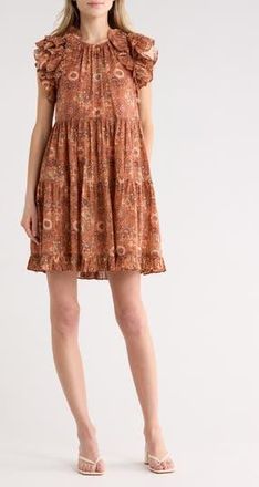Ulla Johnson Adele Dress in Brown/Rosebud at Nordstrom Rack, Size 10