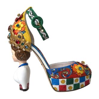 Dolce & Gabbana Multicolor Carretto Platform Sandals