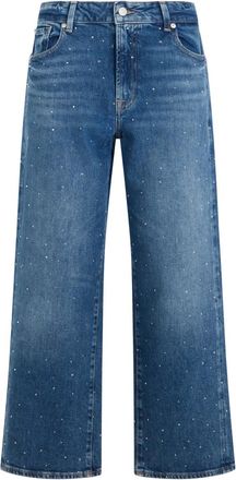 7 For All Mankind Blue Straight High Rise Jeans