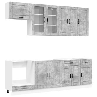 vidaXL Unidad De Cocina Porto 8 Uds. Gris Hormig&oacute;n Vidaxl
