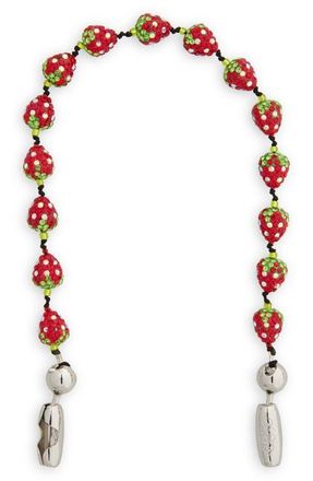 OSSA Strawberry Crystal Pavé Beaded Wrist Strap for iPhone Case at Nordstrom