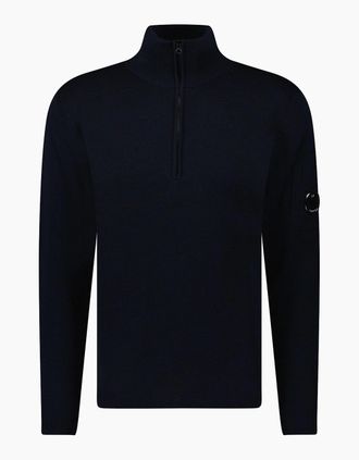 C.P. Company Mens CP Company Re-Wool Half Lens Zip Sweater Navy - Size: 38
