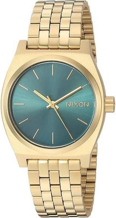 Nixon Medium Time Teller Womens Watches Light Gold/Turquoise, Silver Tone/Stainless Steel