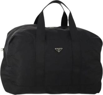 Prada Pre-owned Weekend Bags, female, Black, Size: ONE SIZE Pre-owned Vintage Nylon Boston Bag