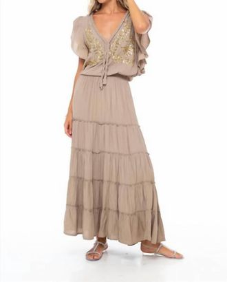 Skemo Evening Cesme Long Dress In Camel