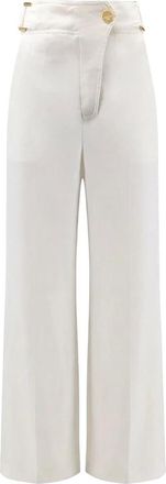 Elisabetta Franchi Wide Broeken - Dames - Wijde Broeken - Wit - M - Broeken