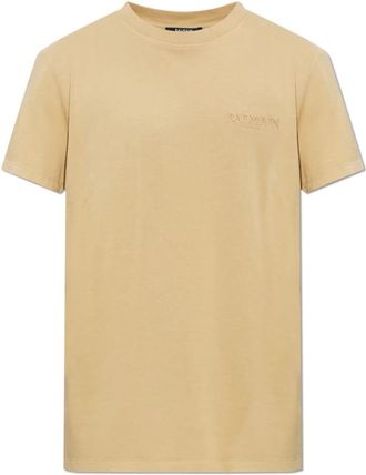 Balmain Geborduurd Vintage T-shirt - Heren - T-shirts - Geel - 2XL - Katoen - Tops