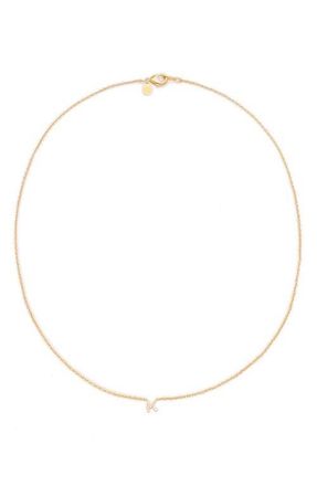 Petit Moments Call Me By Your Name Initial Pendant Necklace in Gold - K at Nordstrom