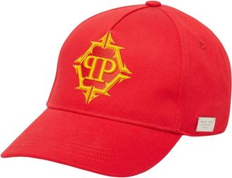 Philipp Plein Baseball Cap Hexagon - unisex - Petten - Rood - ONE Size - Katoen - Accessoires