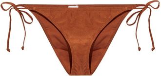Ganni side-tie bikini bottoms - women - Recycled Nylon/Spandex/Elastane - 34 - Brown