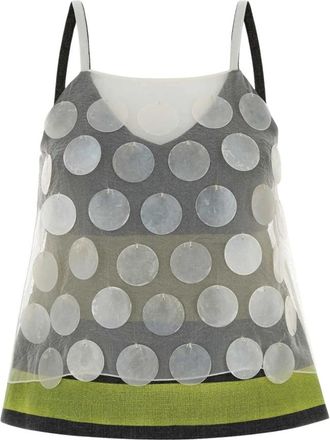 Marni Mother of Pearl Maxi Sequin Top - Dames - Tops zonder mouwen - Veelkleurig - XS - Wol - Tops