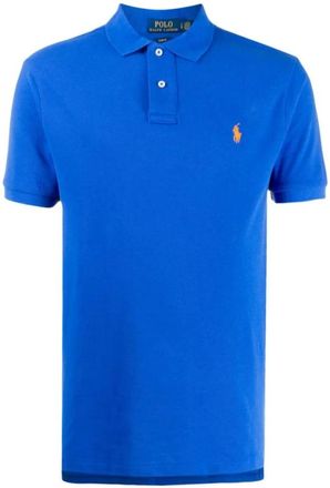Polo Ralph Lauren Tops, Heren, Blauw, S, Katoen, Polo met geborduurd logo