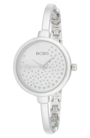 BCBGeneration Crystal Dial Bracelet Watch, 32mm in Silver at Nordstrom Rack