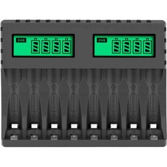 OEM Cargador De Bater&iacute;as Recargables De 8 Ranuras, Carga R&aacute;pida Para Bater&iacute;as Aa Y Aaa Con Puerto Usb