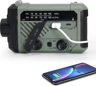 OEM Radio De Emergencia Solar De Cuerda - Radio De Emergencia De Cuerda - Radio De Cuerda - Bater&iacute;a Externa Solar