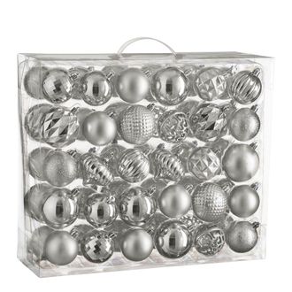 house of seasons Bola de navidad unbreakable baubles plata h7xb7xl7cm