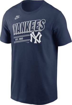 Nike New York Yankees Cooperstown Retro Nike Mens MLB T-Shirt in Blue | N19944BN27-CUE