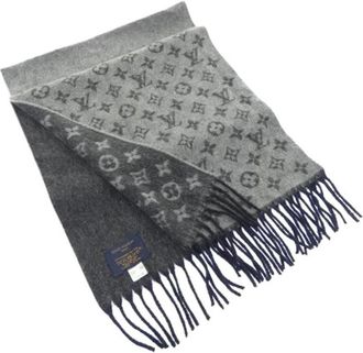 Louis Vuitton Pre-owned Stole - Heren - Vintage Accessoires - Grijs - ONE Size - Kasjmier - Vintage