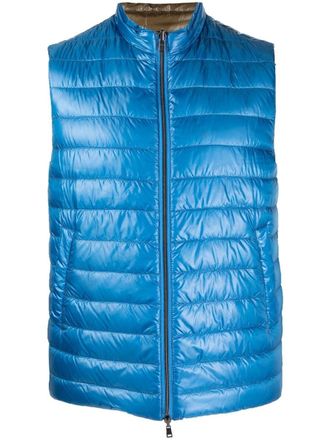 Herno high-neck quilted gilet - Blue