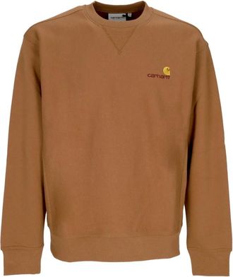 Carhartt Work in Progress Bruine Amerikaanse Script Sweatshirt - Heren - Sweatshirts - Bruin - L - Katoen - Hoodies & sweatvesten