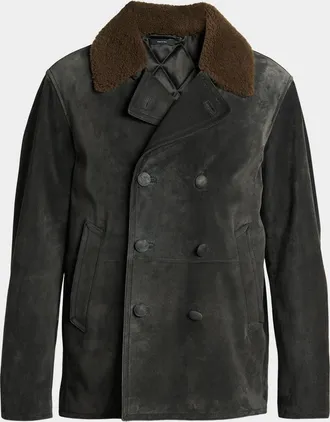 Tom Ford Men & apos;s Suede Double-Breasted Jacket