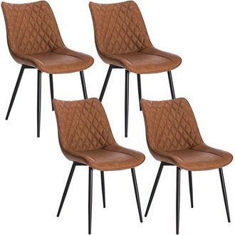Woltu 4 pcs dining chairs Kitchen Counter chairs Lounge Leisure Living Room Light Brown - Woltu