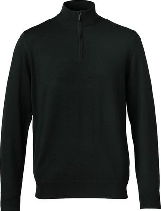 CHARLES TYRWHITT Pure Merino Zip Neck Sweater in Forest Green at Nordstrom, Size Xx-Large